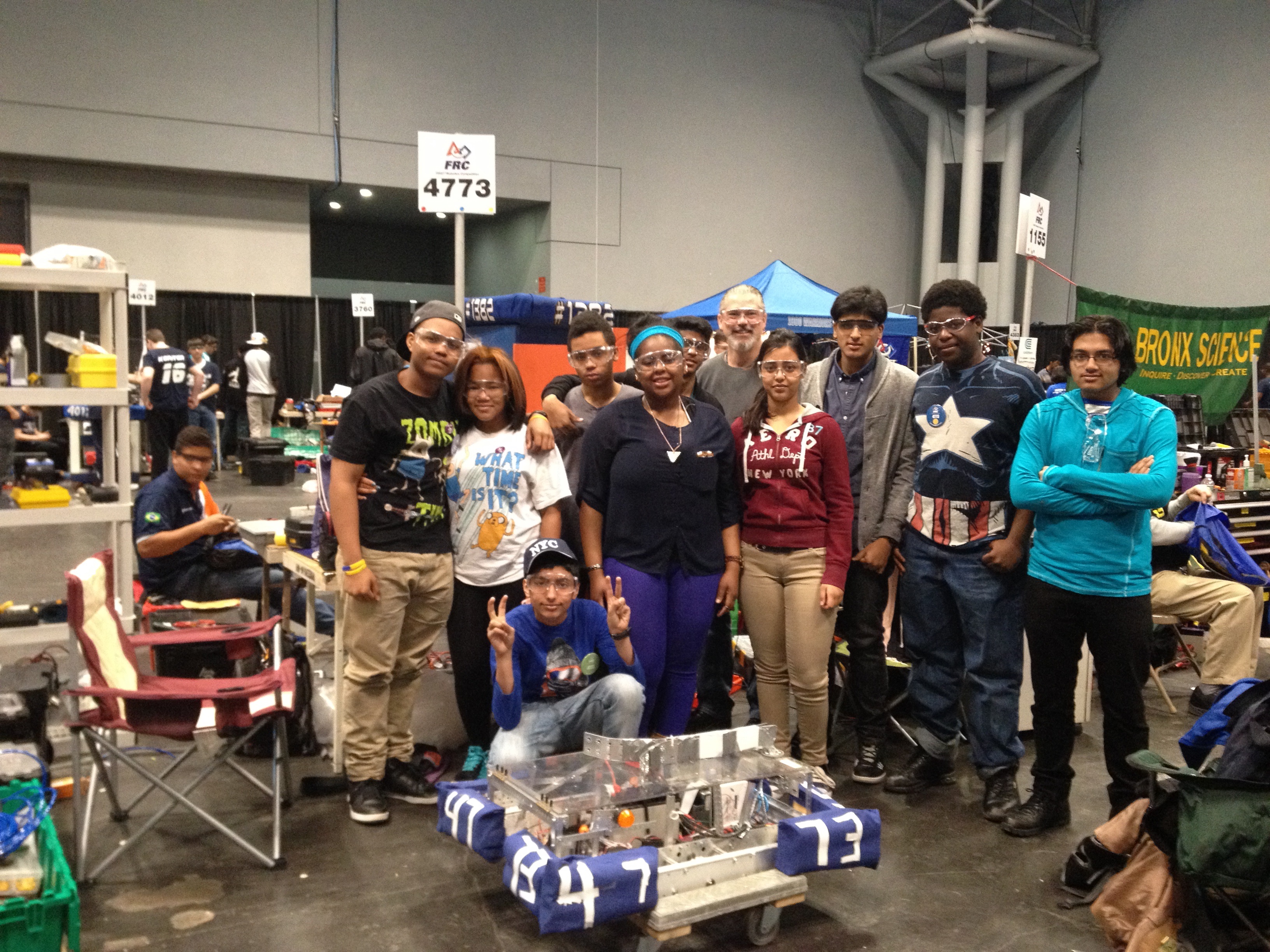 Robotics Team members with mentor Mr. Chadwick at Javits Center.  April 3-6 2014