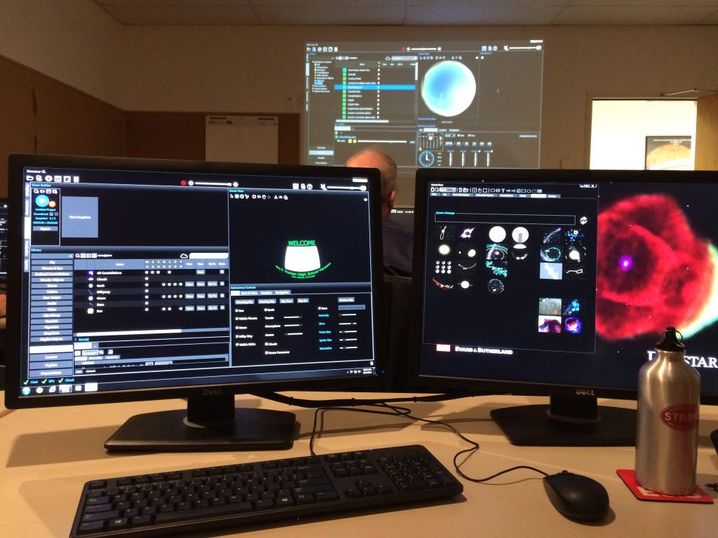 The software and computer technology that runs a digital planetarium is highly complex.  Mrs. Robbins is now an expert in using our digital system.