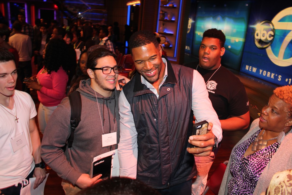 NFL Hall-of-Famer and TV show host Michael Strahan even took a few minutes to pose for a "selfie" with Truman senior Joel Quiles at the Get Reel With Your Dreams event in Manhattan.