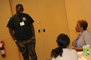 Junior Michael Taylor gets some pointers from Hollywood casting director and acting coach Tracey Moore in "The Spirited Teen" workshop. (Photo: D. Roush)