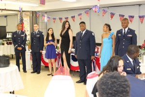 Six students are inducted into the Kitty Hawk Air Society at Friday's Dining Out and Military Ball.