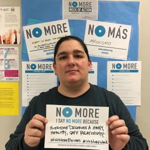 RAPP Coordinator Erika Miller says "NO More" because everyone deserves a happy, healthy, and safe relationship. 