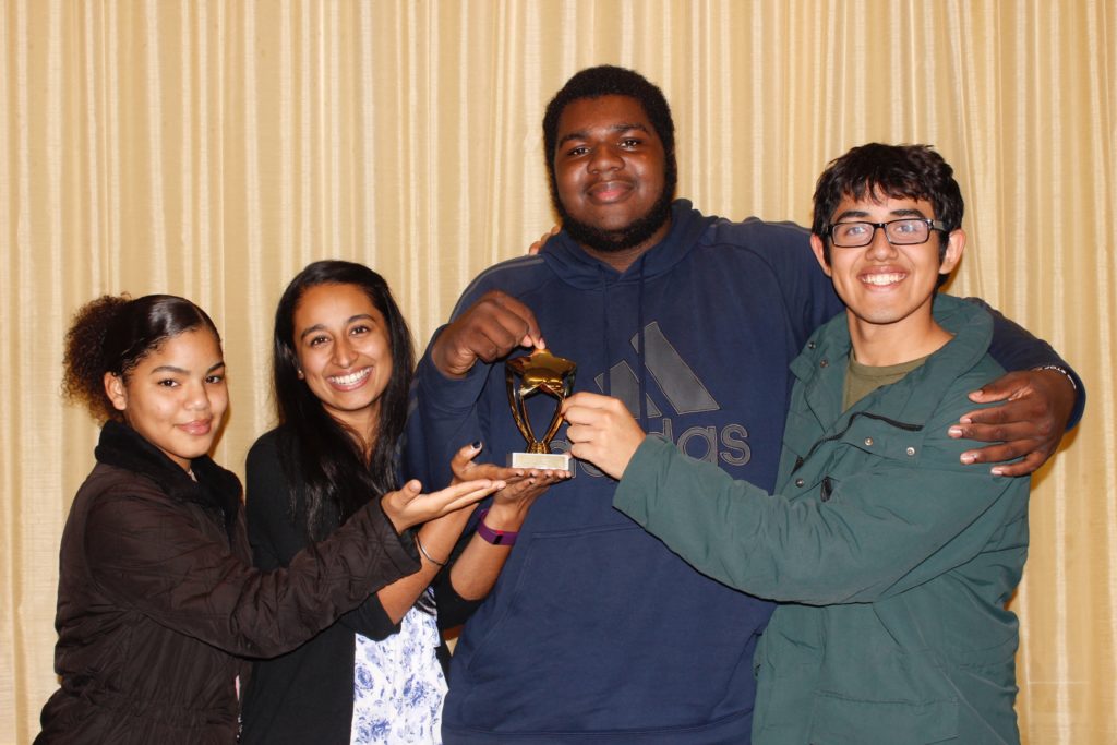 L to R: Lucia Perez, Ms. Ranisha Singh, Tai Vaughn Ballentine and Ruben Chico. (Photo by Abel Alexander)