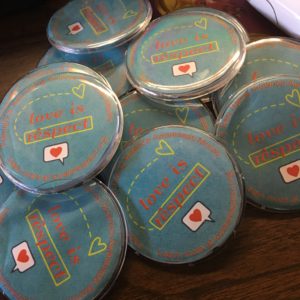 #LoveIsRespect buttons for Peer Leaders/Healthy Relationship "experts"